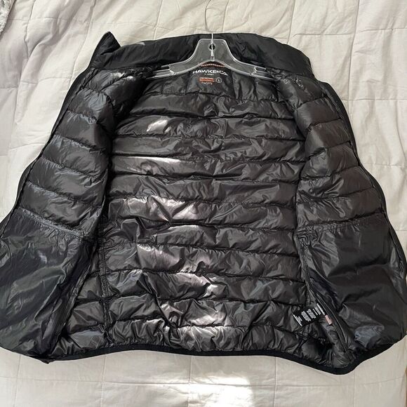 Hawke Co Sport Vest Men size Large Black Packable Down Filled Puffer Gradient - Picture 3 of 8